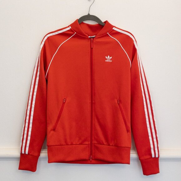 adidas Originals Jackets & Blazers - Adidas Originals Firebird Red Track Jacket Small Zip Up 3-Stripes Trefoil Logo